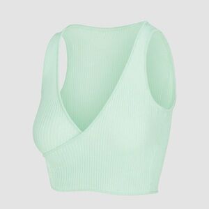 Savage X Fenty Featherweight Knit Faux Wrap Crop Top in Mojito Green